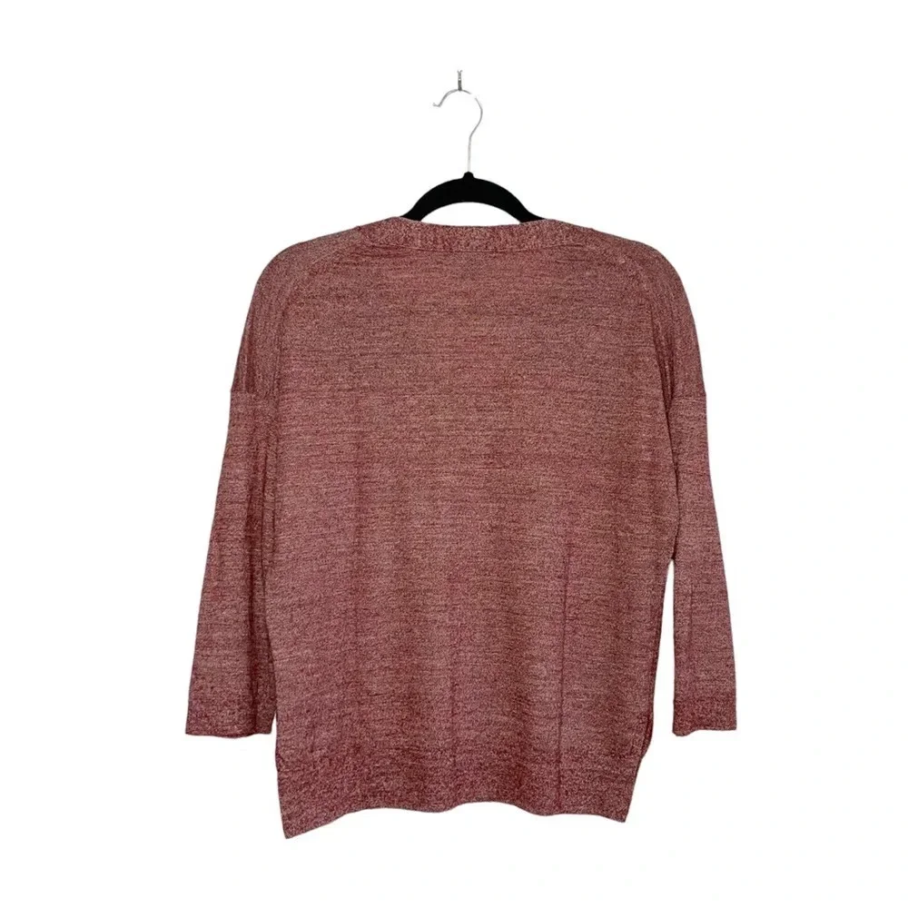 J. Crew Rust Orange Heathered Wool & Linen Blend V-neck Sweater Xsmall Women’s